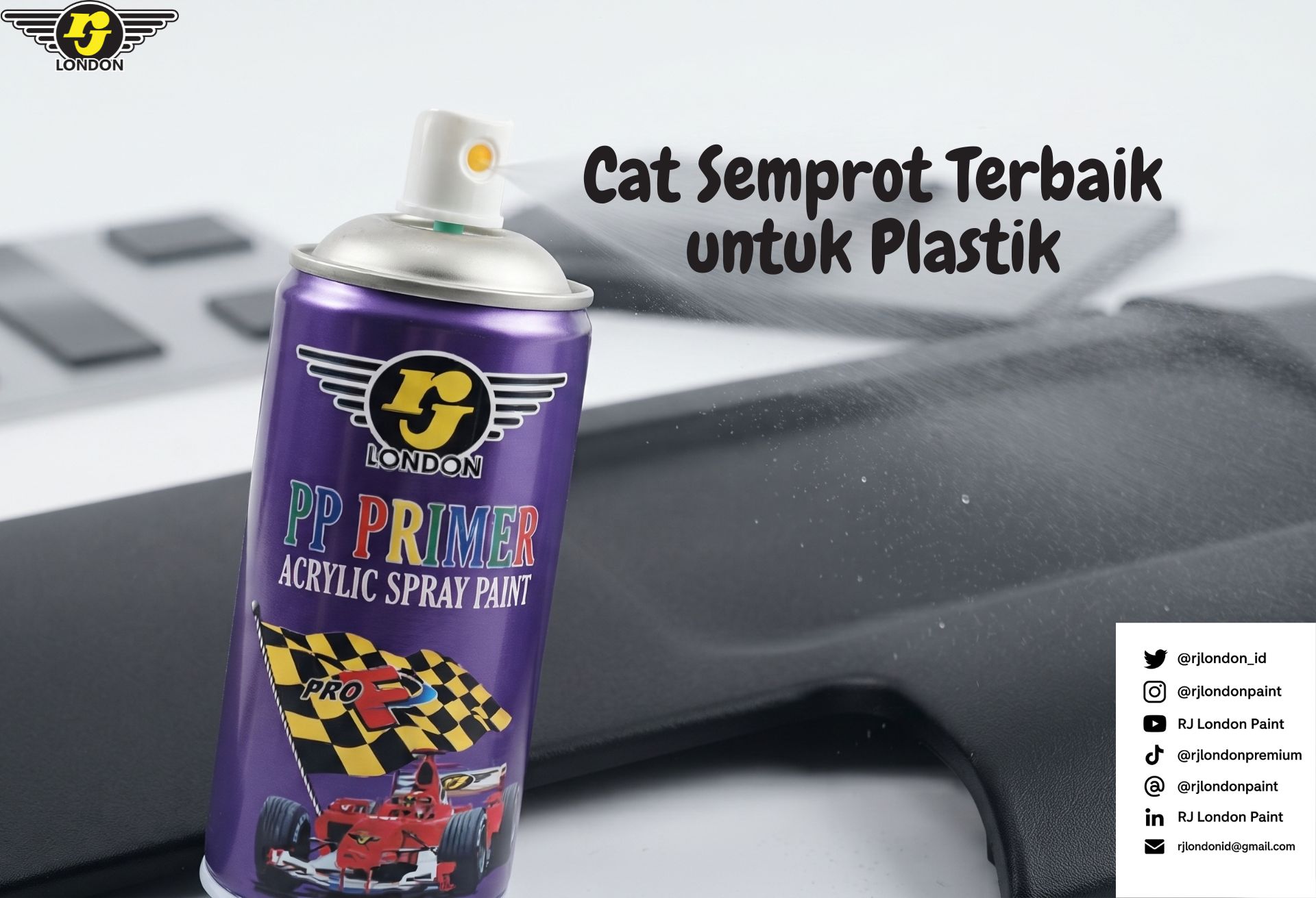 Cat Semprot Terbaik untuk Plastik RJ London Punya PP Primer Acrylic Spray Paint
